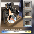 Elegant Black Vanity Table With Led Lights - image 9