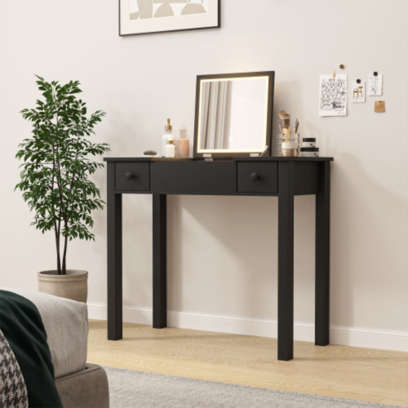 Elegant Black Vanity Table With Led Lights