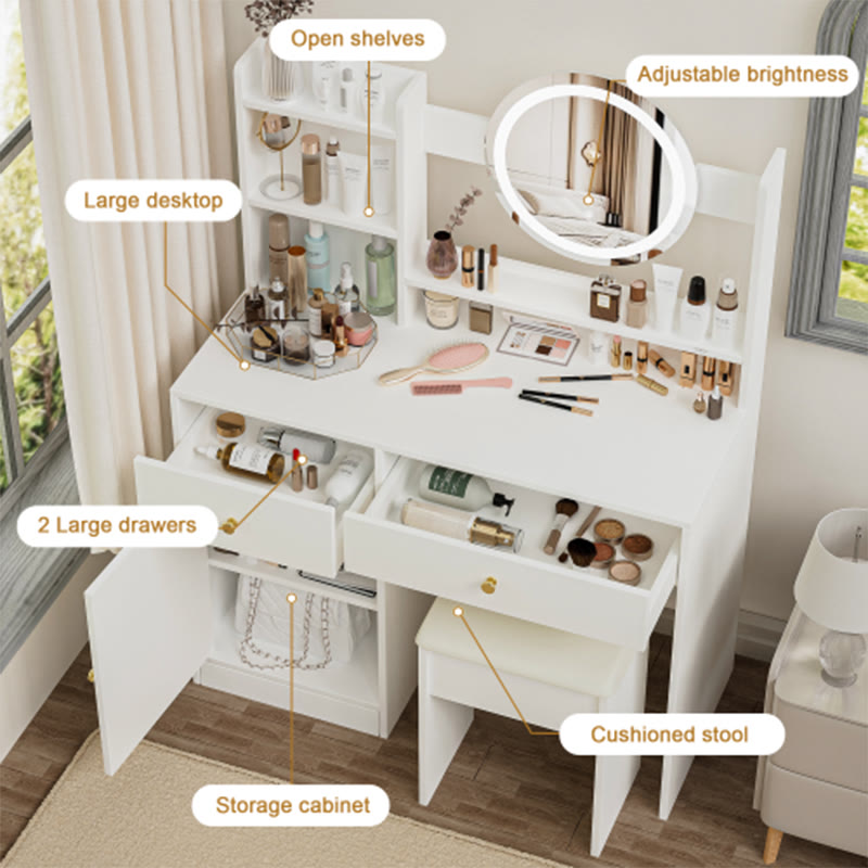 Fashion Vanity Desk With Mirror - image 7
