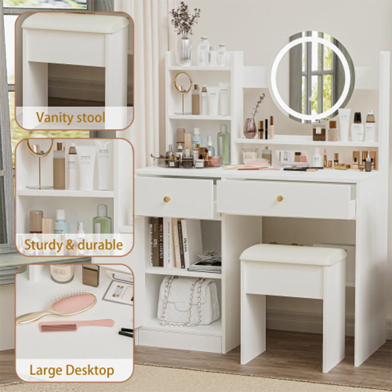 Fashion Vanity Desk With Mirror - image 8