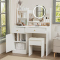 Fashion Vanity Desk With Mirror - 35.43"L x 15.75"W x 52.36"H - image 0