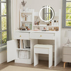 Fashion Vanity Desk With Mirror - 35.43"L x 15.75"W x 52.36"H - image 0