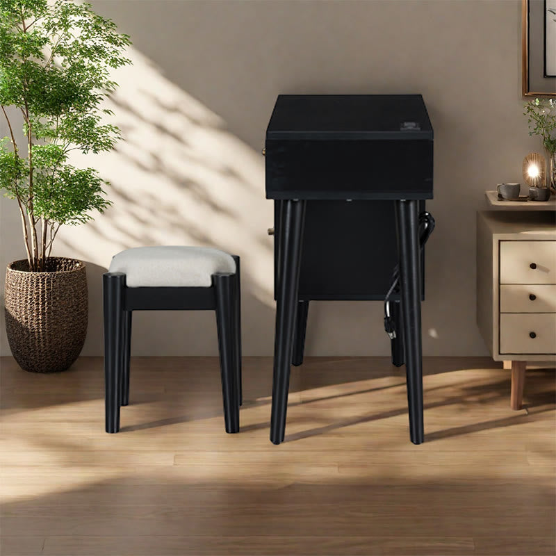 39" Retro Wooden Makeup Vanity Set