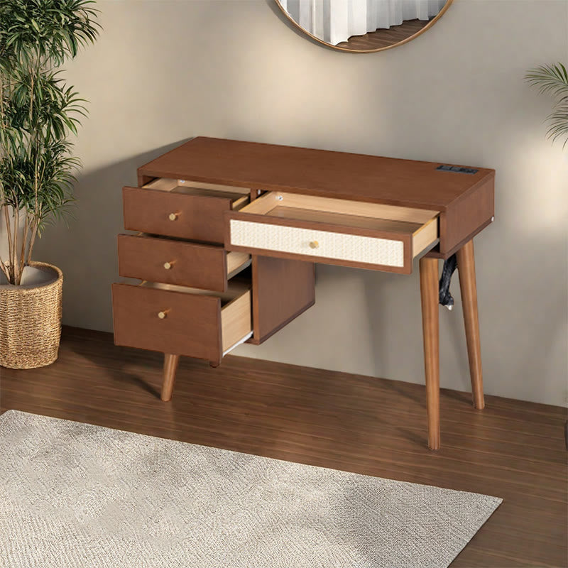 39" Retro Wooden Makeup Vanity Set