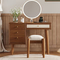 39" Retro Wooden Makeup Vanity Set - 39"L x 15.60"W x 29.60"H - Walnut - image 0