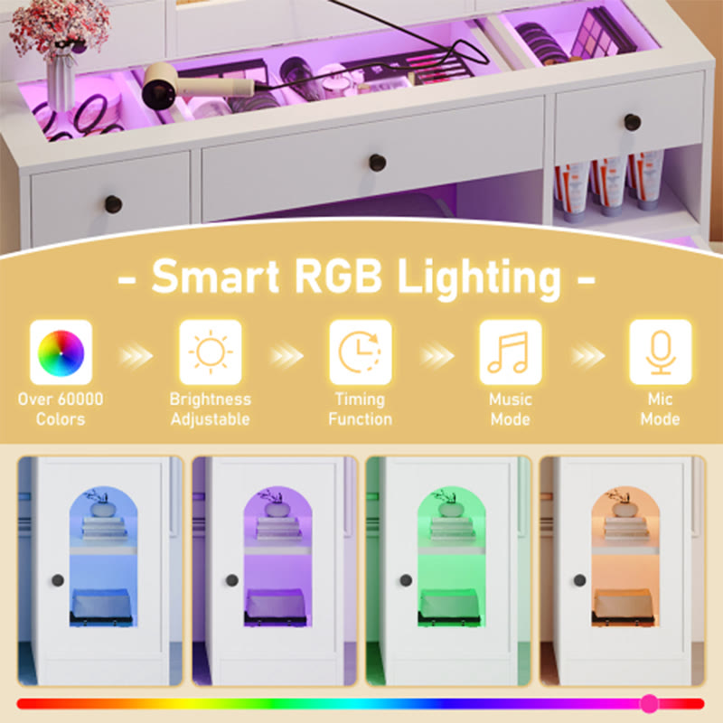 43.2" Vanity Desk With Led Mirror  - image 6