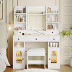 43.2" Vanity Desk With Led Mirror  - 43.20"L x 15.70"W x 57.40"H - image 0