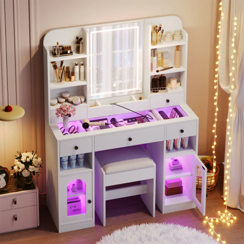43.2" Vanity Desk With Led Mirror  - image 3