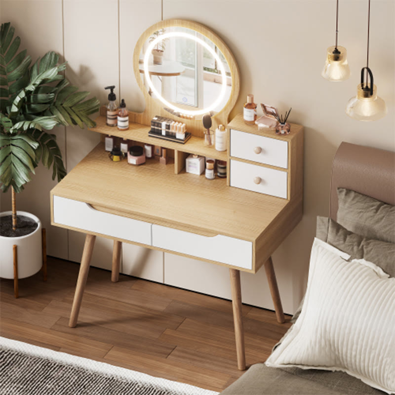 Makeup Vanity Desk With 3 Adjustable Lighted Mirror - image 2