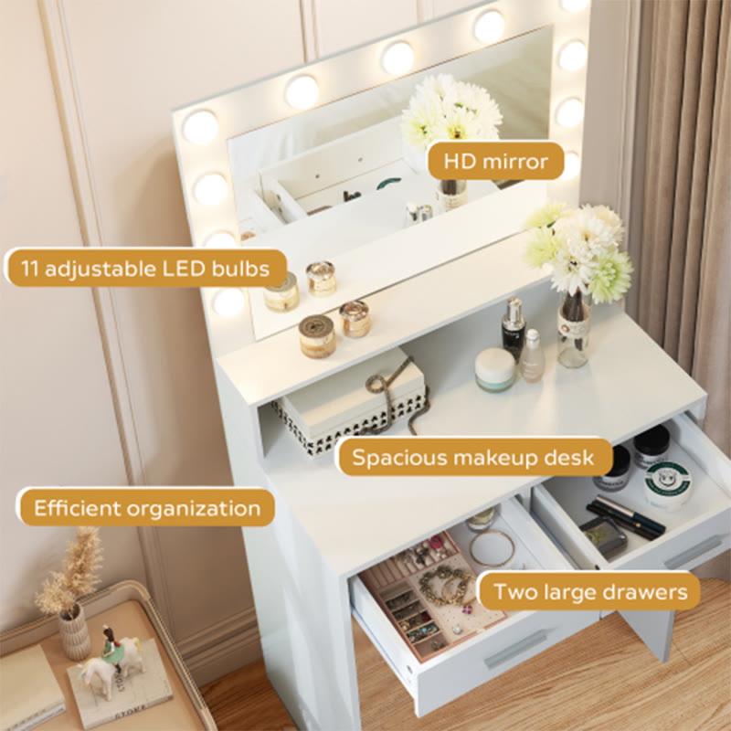 Vanity Desk With 3 Lighting Modes Mirror  - image 5