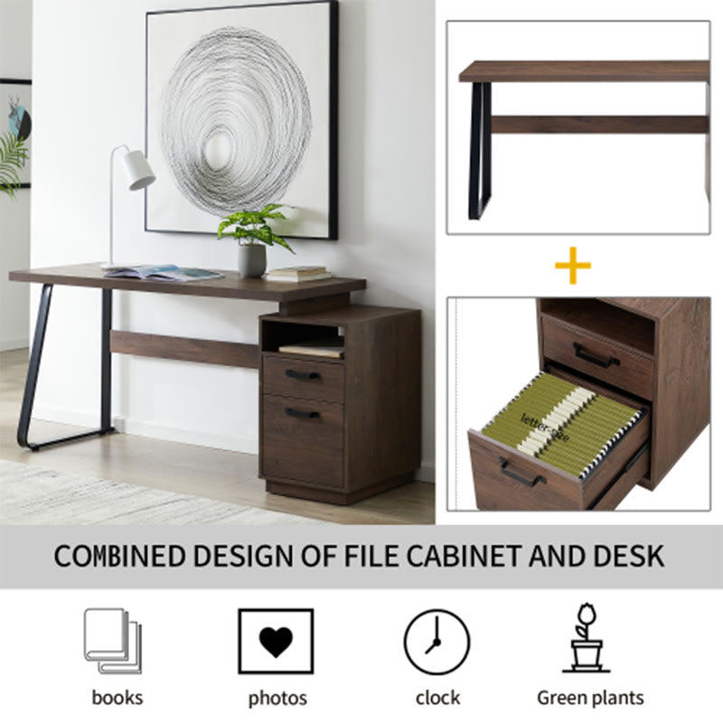 Home Office Computer Desk With Drawers - image 5