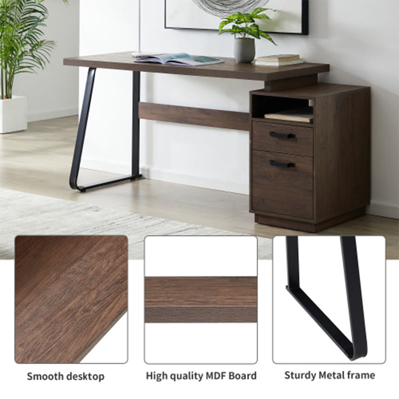Home Office Computer Desk With Drawers - image 3