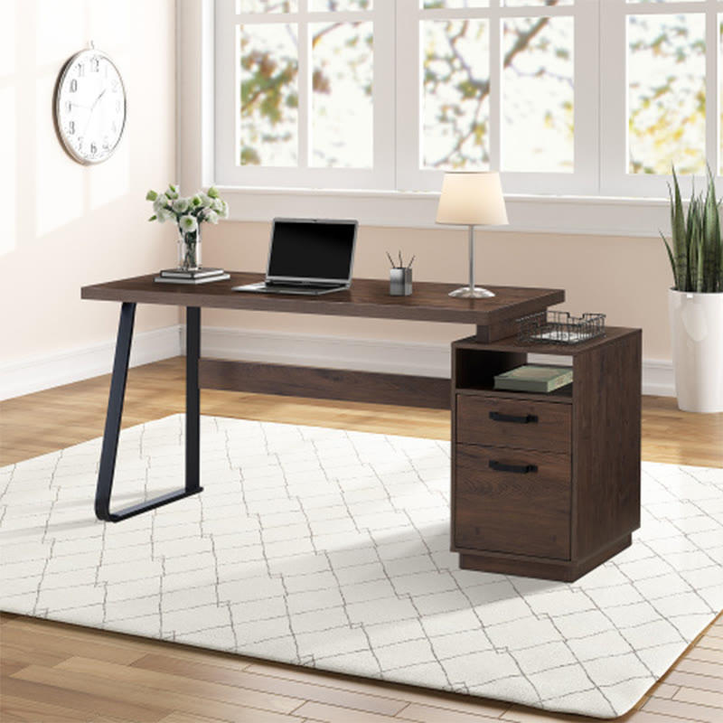 Home Office Computer Desk With Drawers - Brown - image 0