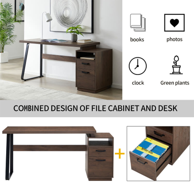 Home Office Computer Desk With Drawers - image 4