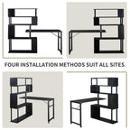 Black L-shaped Corner Computer Desk - image 7