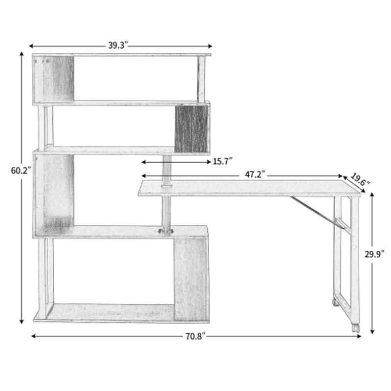 Black L-shaped Corner Computer Desk - image 10