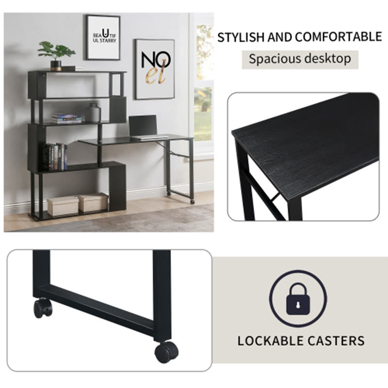 Black L-shaped Corner Computer Desk - image 6