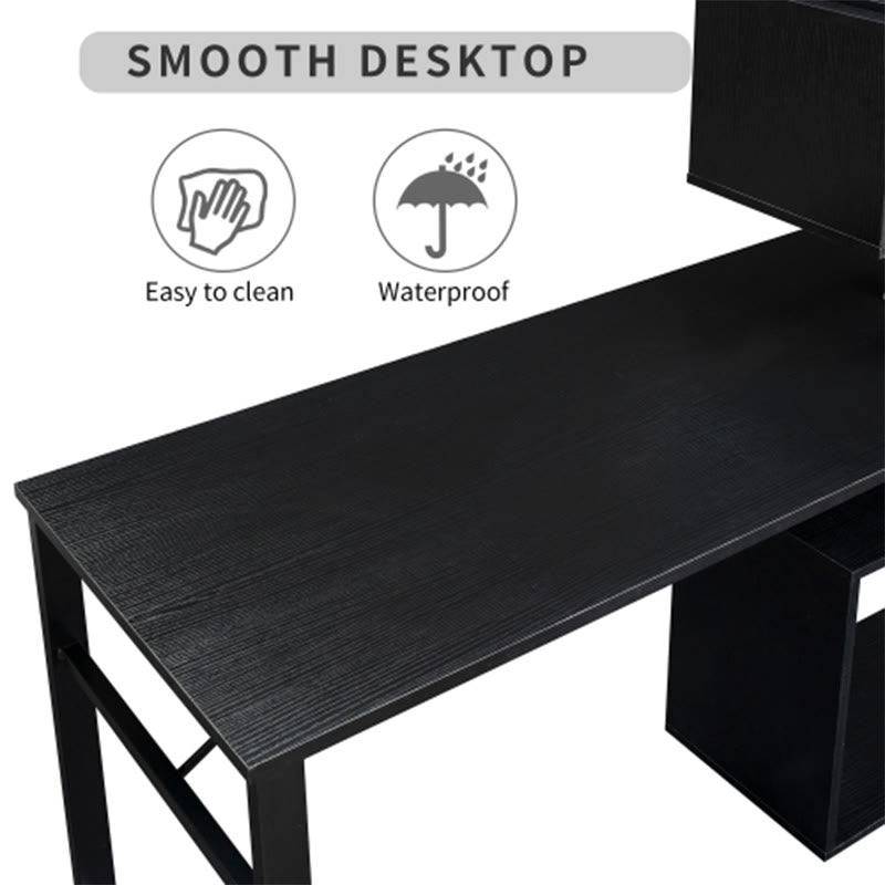 Black L-shaped Corner Computer Desk - image 8