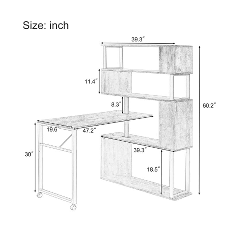 Black L-shaped Corner Computer Desk - image 9