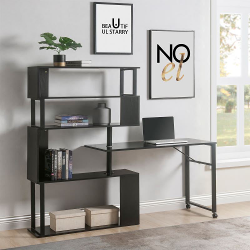 Black L-shaped Corner Computer Desk - 47.20"L x 39.90"W x 60.20"H - image 0