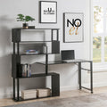 Black L-shaped Corner Computer Desk - 47.20"L x 39.90"W x 60.20"H - image 0