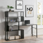 Black L-shaped Corner Computer Desk - 47.20"L x 39.90"W x 60.20"H - image 0