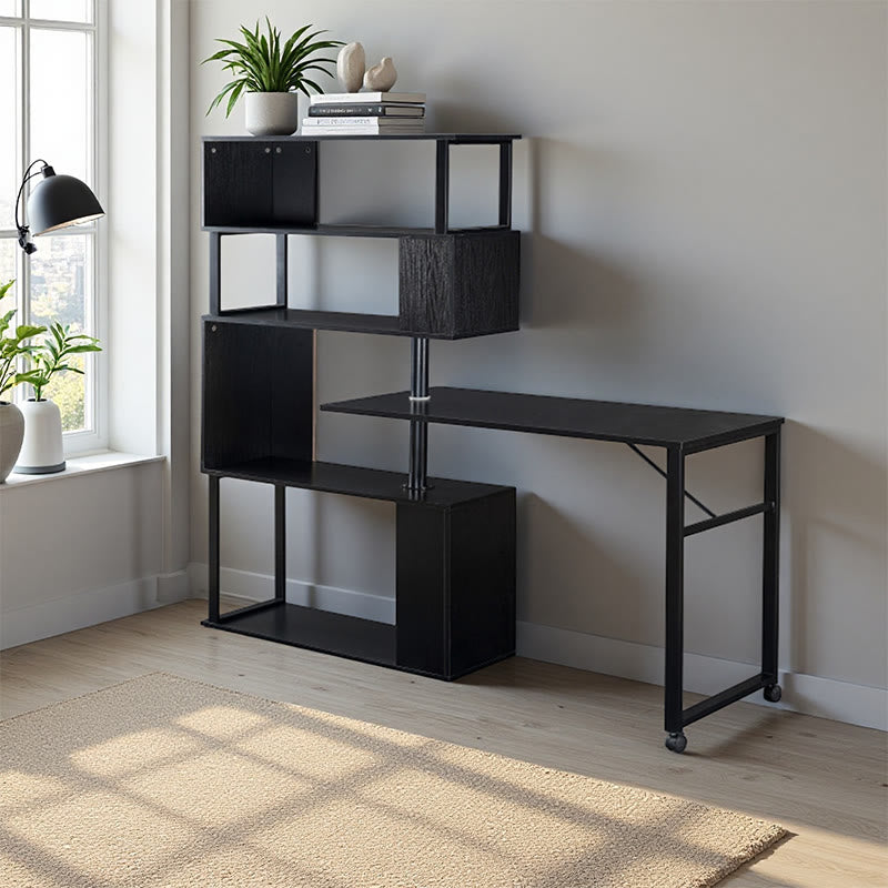 Black L-shaped Corner Computer Desk