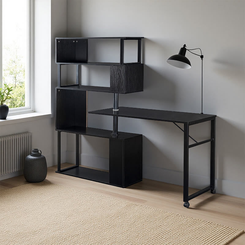 Black L-shaped Corner Computer Desk