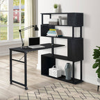 Black L-shaped Corner Computer Desk - image 2
