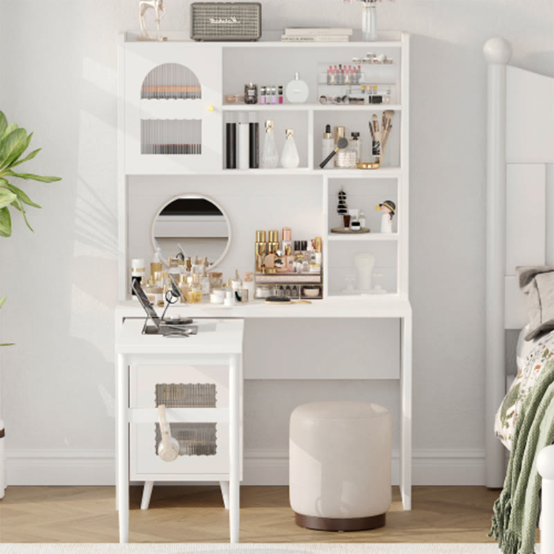 Computer Desk With 90 Degree Rotating Desktop - White - image 8