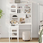 Computer Desk With 90 Degree Rotating Desktop - White - image 8