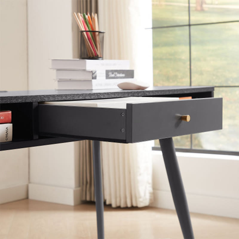 Mid-century Home Office Desk With Usb Ports