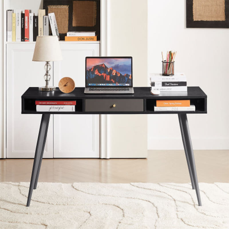 Mid-century Home Office Desk With Usb Ports - 47.24"L x 19.68"W x 29.37"H - image 0