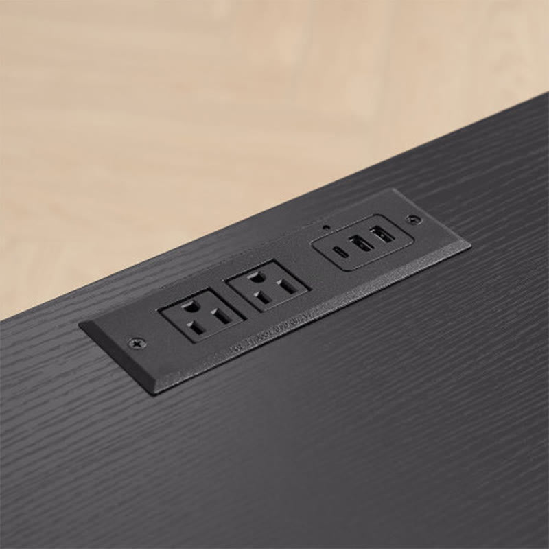 Mid-century Home Office Desk With Usb Ports