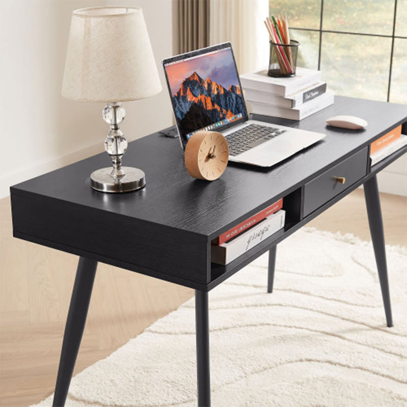 Mid-century Home Office Desk With Usb Ports