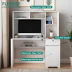 Computer Desk With Hutch & Bookshelf - image 4