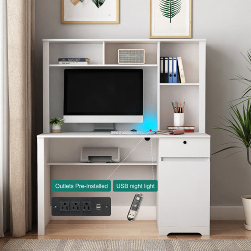 Computer Desk With Hutch & Bookshelf - image 2