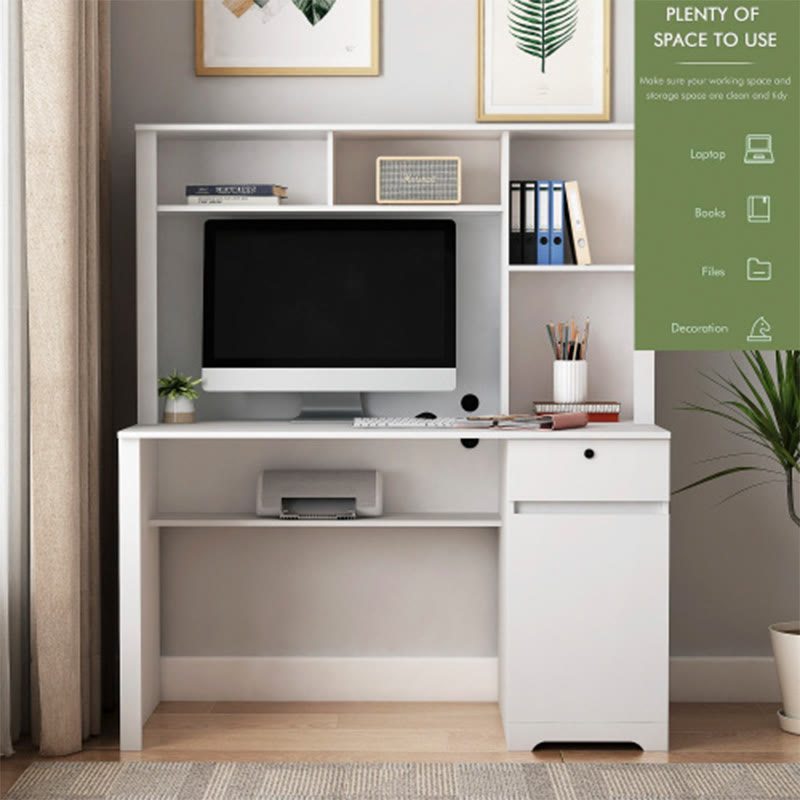 Computer Desk With Hutch & Bookshelf - 51.18"L x 24.80"W x 59.44"H - image 0