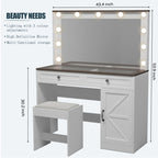 43.4"makeup Vanity Table With 11 Led Light - image 5