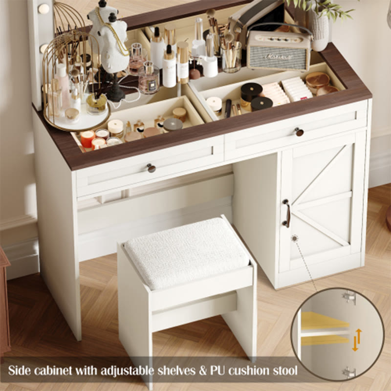 43.4"makeup Vanity Table With 11 Led Light