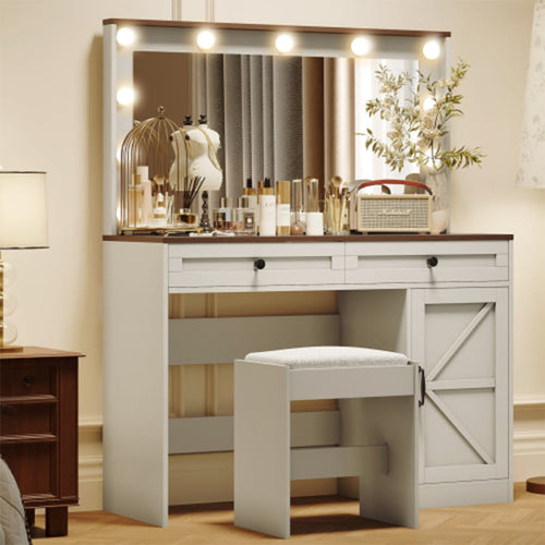 43.4"makeup Vanity Table With 11 Led Light