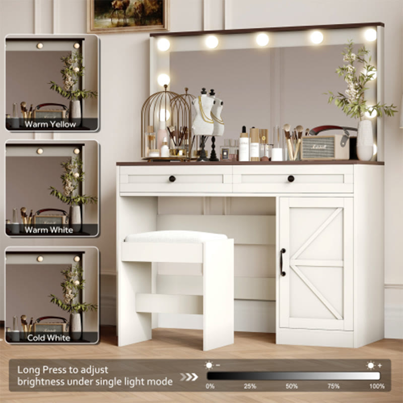 43.4"makeup Vanity Table With 11 Led Light