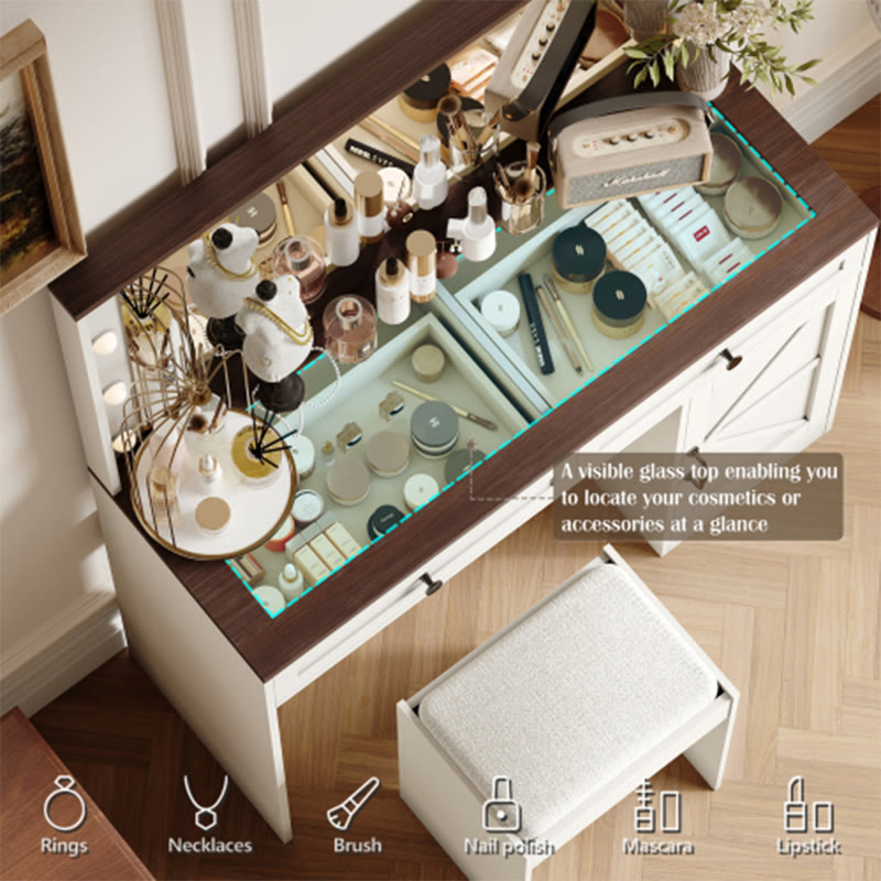 43.4"makeup Vanity Table With 11 Led Light - image 4
