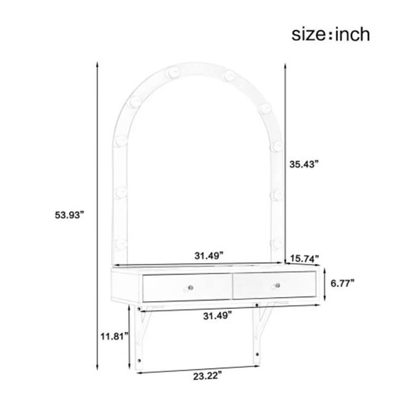 Floating Makeup Vanity Desk With Mirror - image 9