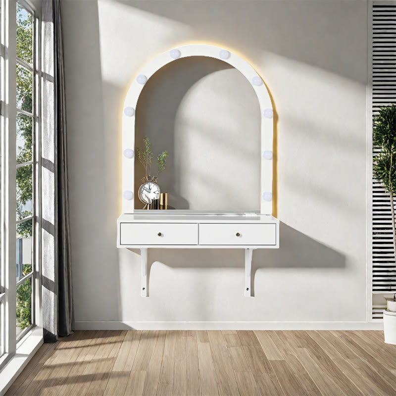Floating Makeup Vanity Desk With Mirror