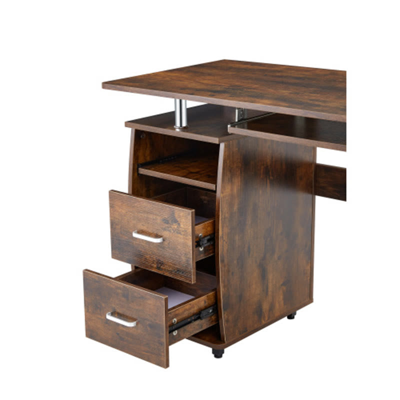 Wood Computer Desk With Pc Droller - image 5