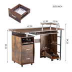 Wood Computer Desk With Pc Droller - image 8