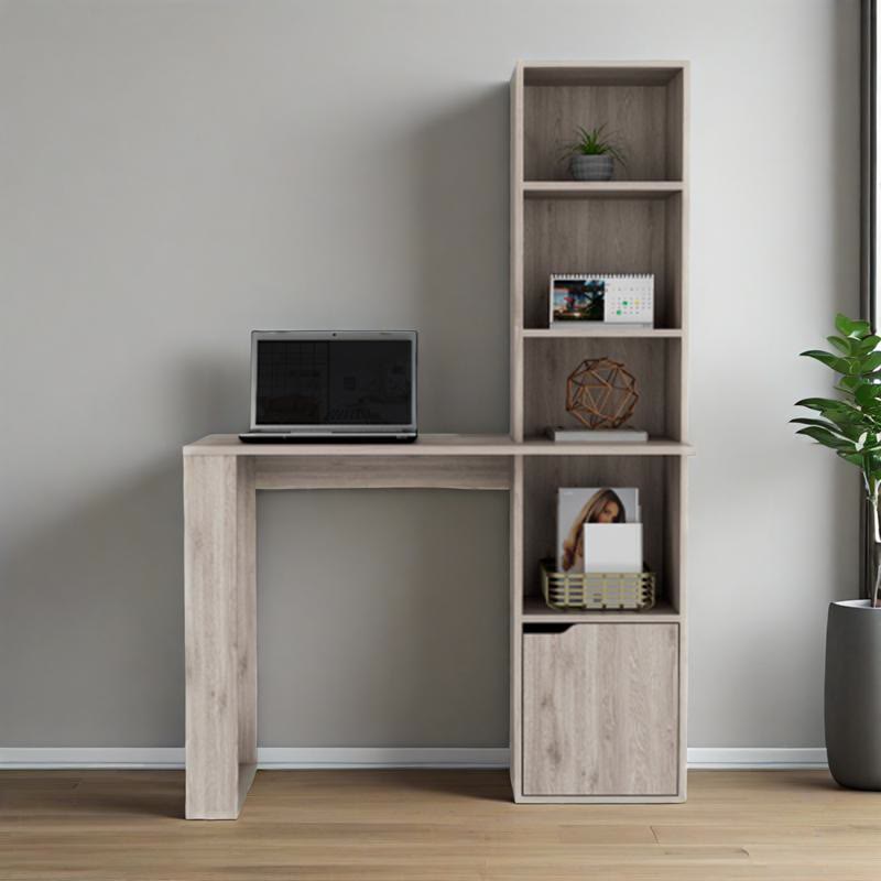 Computer Desk With Single Door Cabinet - 17.72"L x 38.78"W x 58.27"H - image 0
