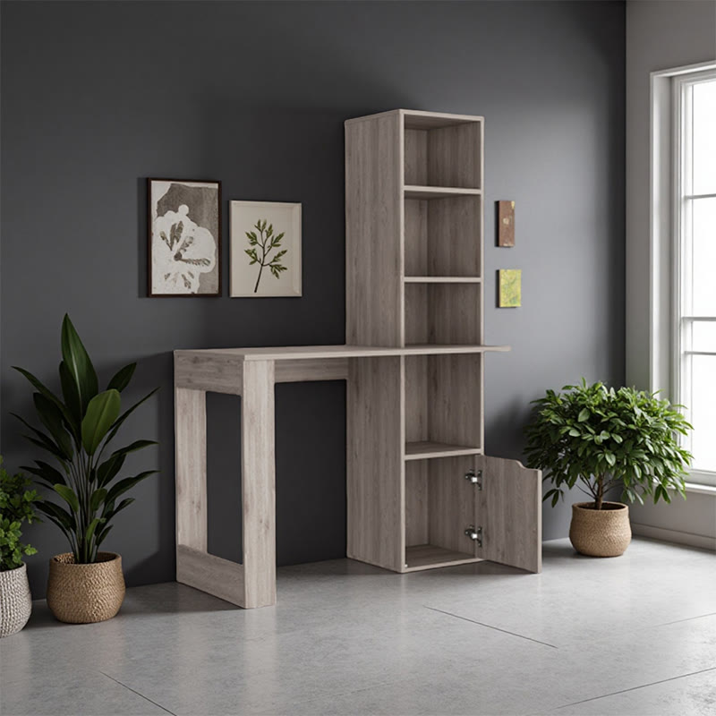 Computer Desk With Single Door Cabinet