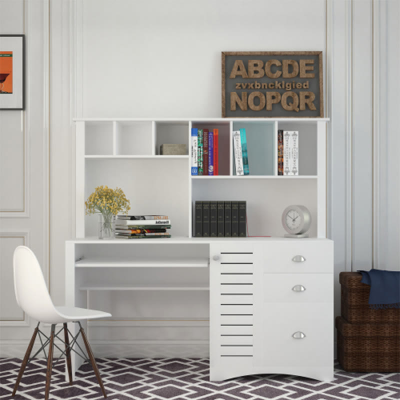 Home Office Computer Desk With Hutch - 59.06"L x 23.62"W x 57.68"H - image 0